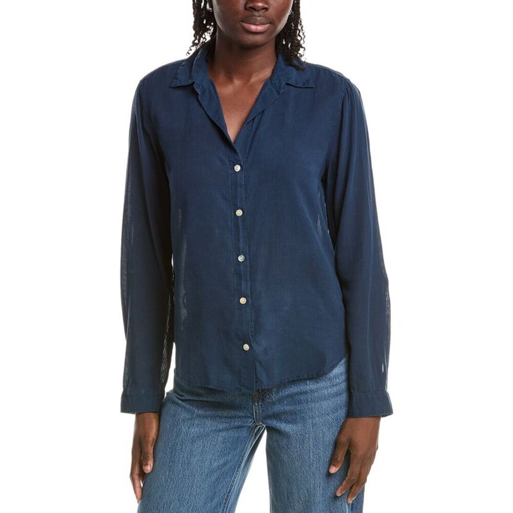 Bella Dahl Womens  Classic Button-Down Shirt, Blue